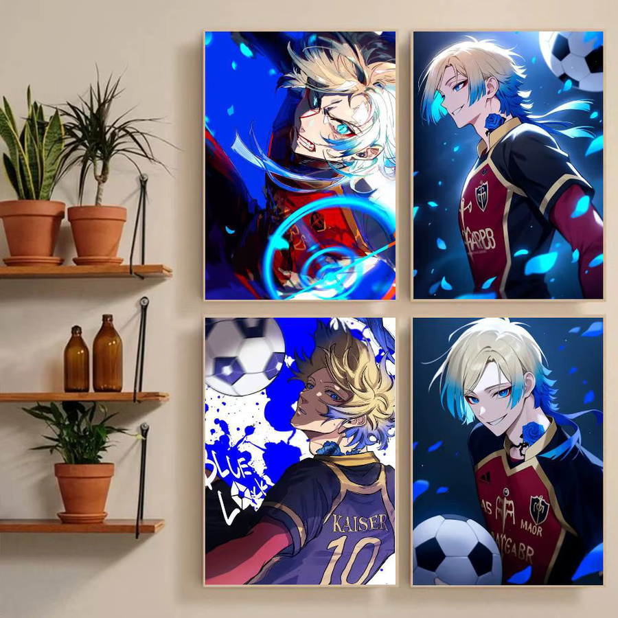 Moetch Anime Kaiser Blue Lock Poster Aufkleber, wasserfeste Wandkunst für Wohnzimmer und Schlafzimmer, Mehrfarbig - Bild 2