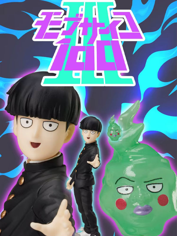 XIWANXILE Mob Psycho 100 III Shigeo Kageyama Anime Figur, schwarze Action Figure mit Arataka Reigen und Dimple, Sammelmodell aus Kunststoff, Höhe: 16 cm - Bild 3
