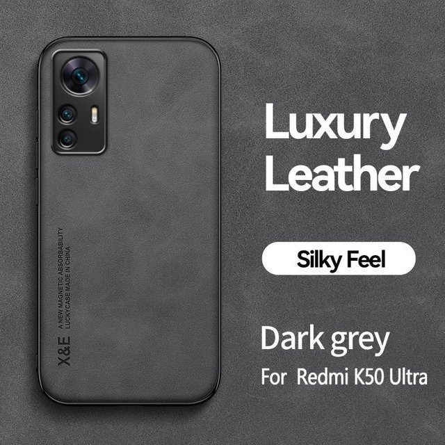Xiaomi Handyhülle aus Leder mit magnetischem Halter für Xiaomi 12T Pro in Dunkelgrau - Bild 1