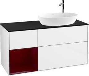 V&B Waschtischunterschrank Finion mit Wandbeleuchtung, Farbe Weiß lackiert, Breite: 120 cm, Tiefe: 50,1 cm, Höhe: 50,1 cm - Bild 1