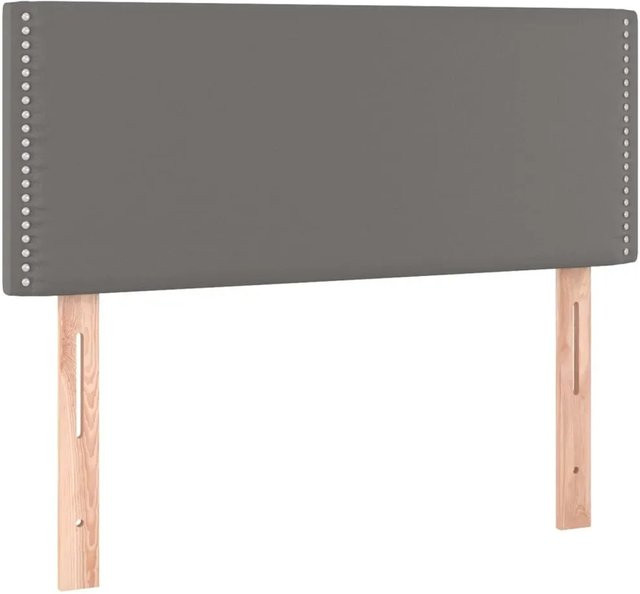 vidaXL LED Kopfteil in Grau aus Kunstleder mit integrierter Beleuchtung und USB-Ladeanschluss, B/H: 100 x 78/88 cm - Bild 1