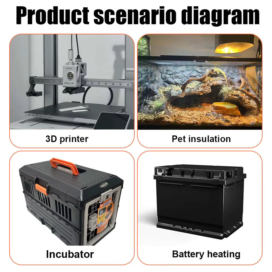 KingHui 12V Heizkissen mit Thermostat und selbstklebender Rückseite für Kraftstofftanks in Orange - Bild 3