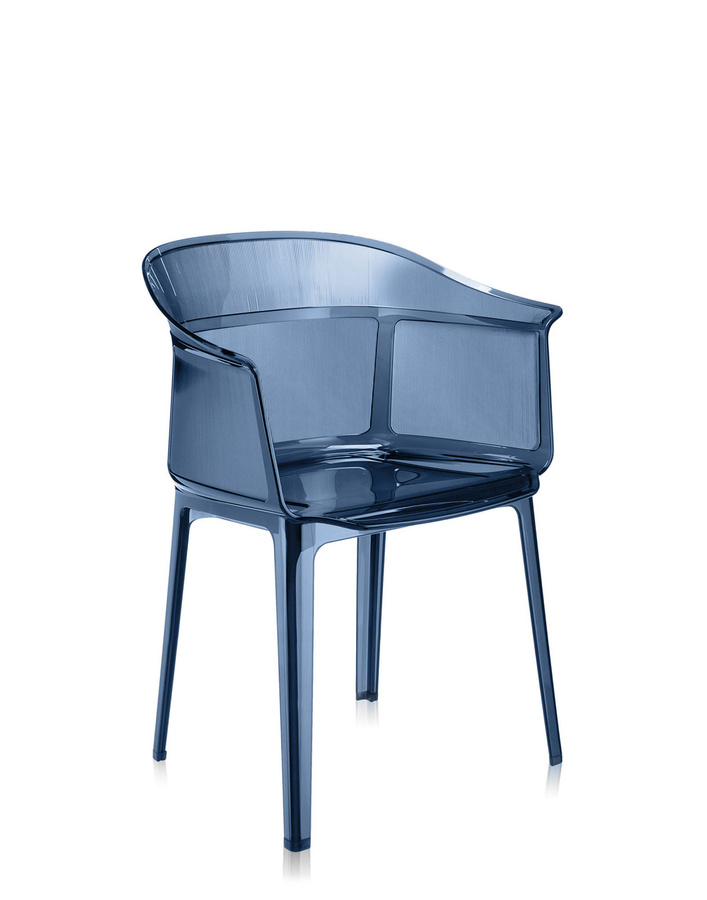 Kartell Papyrus Stuhl aus Kunststoff in Blau Transparent mit glänzender Oberfläche - Bild 2