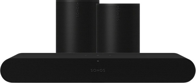 Sonos Soundbar Ray und 2x Era 100 Lautsprecher Set in Schwarz - Bild 1