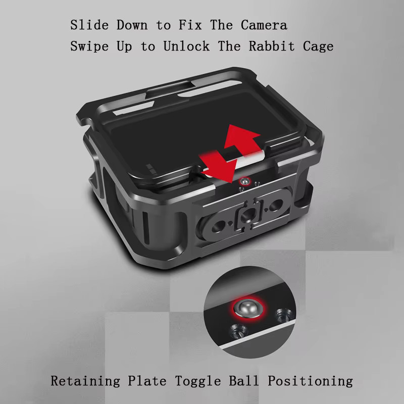 Schutzgehäuse aus Aluminiumlegierung für GoPro Hero 13 12 11 10 9 in Schwarz mit Doppel-Claw-Halterung - Bild 4