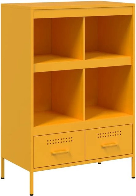 vidaXL Highboard aus kaltgewalztem Stahl in Gelb im Industrie-Stil, B/T/H: 68 x 39 x 101,5 cm - Bild 1