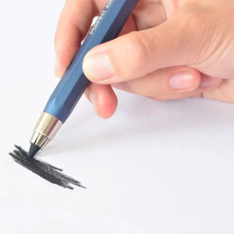 MROOFUL Metall-Zeichenstift Set in Schwarz mit 5,6 mm Graphitminen (2B, 4B, 6B, 8B) für professionelle Kunstskizzen - Bild 4