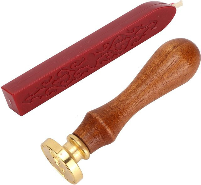GoolRC Wachssiegel Stempel Set in Weinrot mit Holzgriff für DIY Einladungen und Umschläge - Bild 1