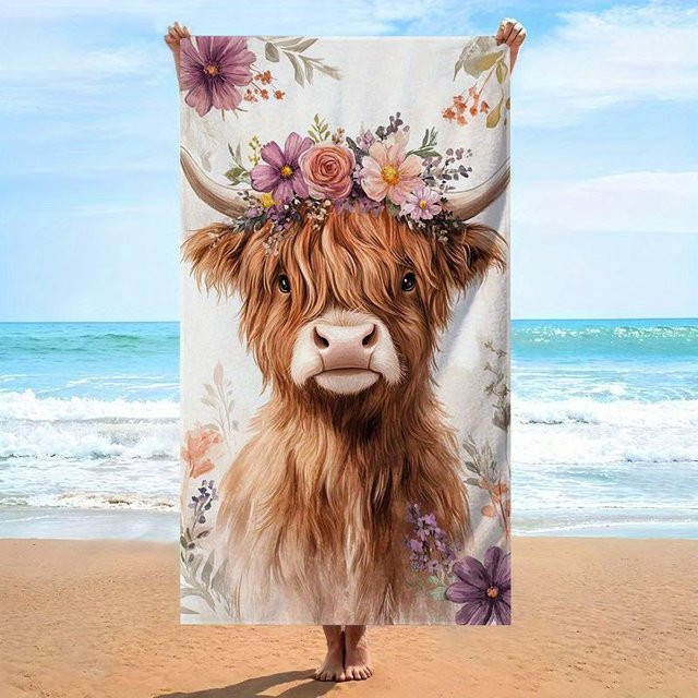 JMG Household Supplies Boho Floral Strandtuch aus Polyester, Mehrfarbig, B: 80 cm, L: 160 cm - Bild 1