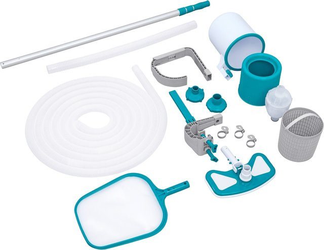 Bestway AquaClean Deluxe Poolpflege-Set zur Reinigung von Pools bis 610 cm in Türkis - Bild 1