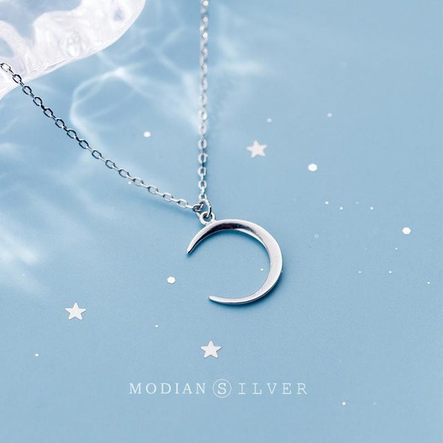 MODIAN Halskette mit Halbmond-Anhänger, 925 Silber, Damen - Bild 1