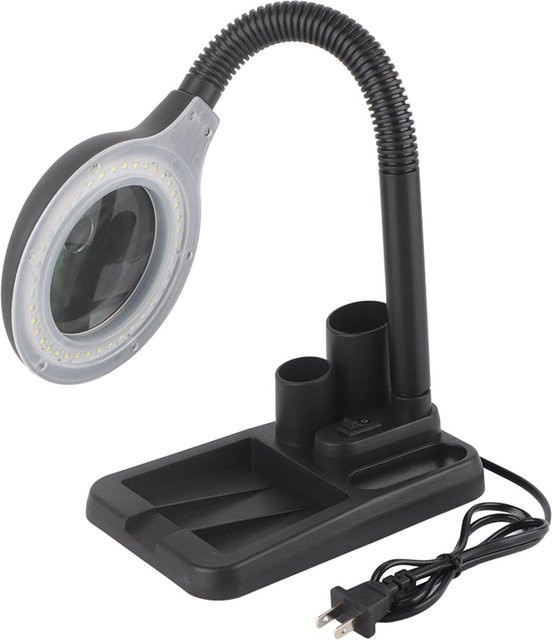 Kkmoon Schreibtischlampe mit Lupe und 40 LED-Lichtern, verstellbare Bastel-Lupe in Weiß - Bild 1