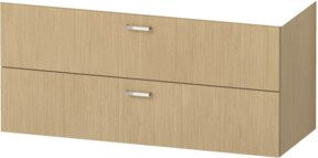 Duravit Badezimmer-Möbelset XBase in Eiche natur mit Spiegelschrank und Me by Starck Waschtisch Unterbau, Breite: 123 cm - Bild 1