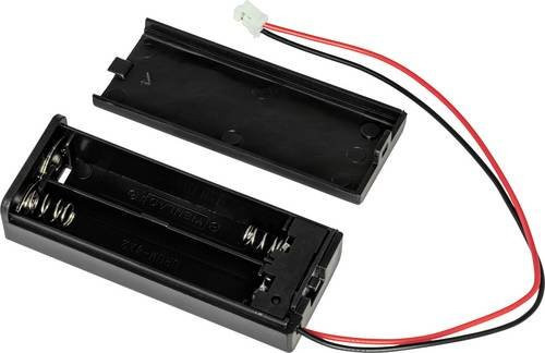 Joy-it Batteriehalter für 2x Micro AAA Batterien, Schwarz, B/T/H: 53 x 25 x 13 mm - Bild 1