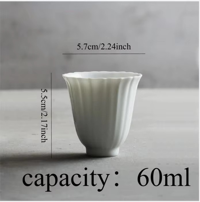 Handgefertigte chinesische Teetasse aus weißem Dehua Suet Jade Porzellan für Kung-Fu Tee - Bild 6