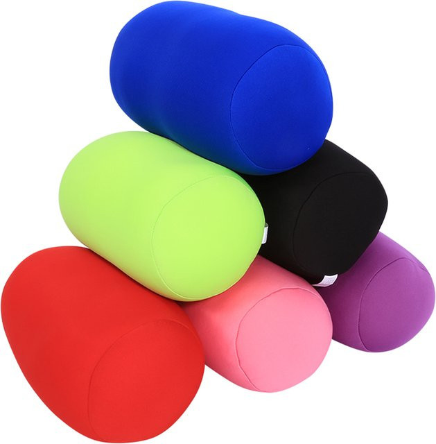 TOPINCN Nackenkissen mit Microbeads als ergonomische Rolle für Rücken und Nacken in Blau oder Pink - Bild 1