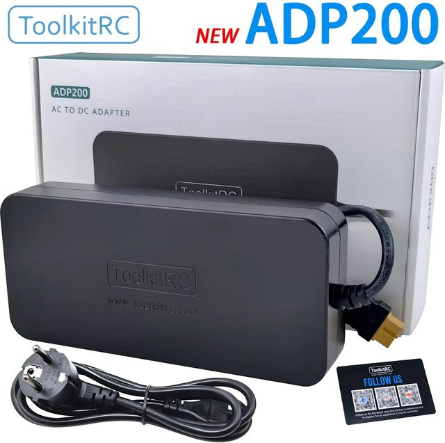 ToolkitRC ADP200 V2 Netzteil 200W in Schwarz mit XT60 Ausgang für Ladegeräte M6D M8P M7 M9 - Bild 1