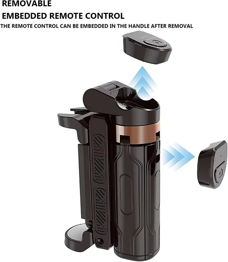 Newteneight Mini Bluetooth Selfie Stick Stativ und Telefonhalterung für iPhone 16 17 Pro Max in Schwarz und Weiß - Bild 3