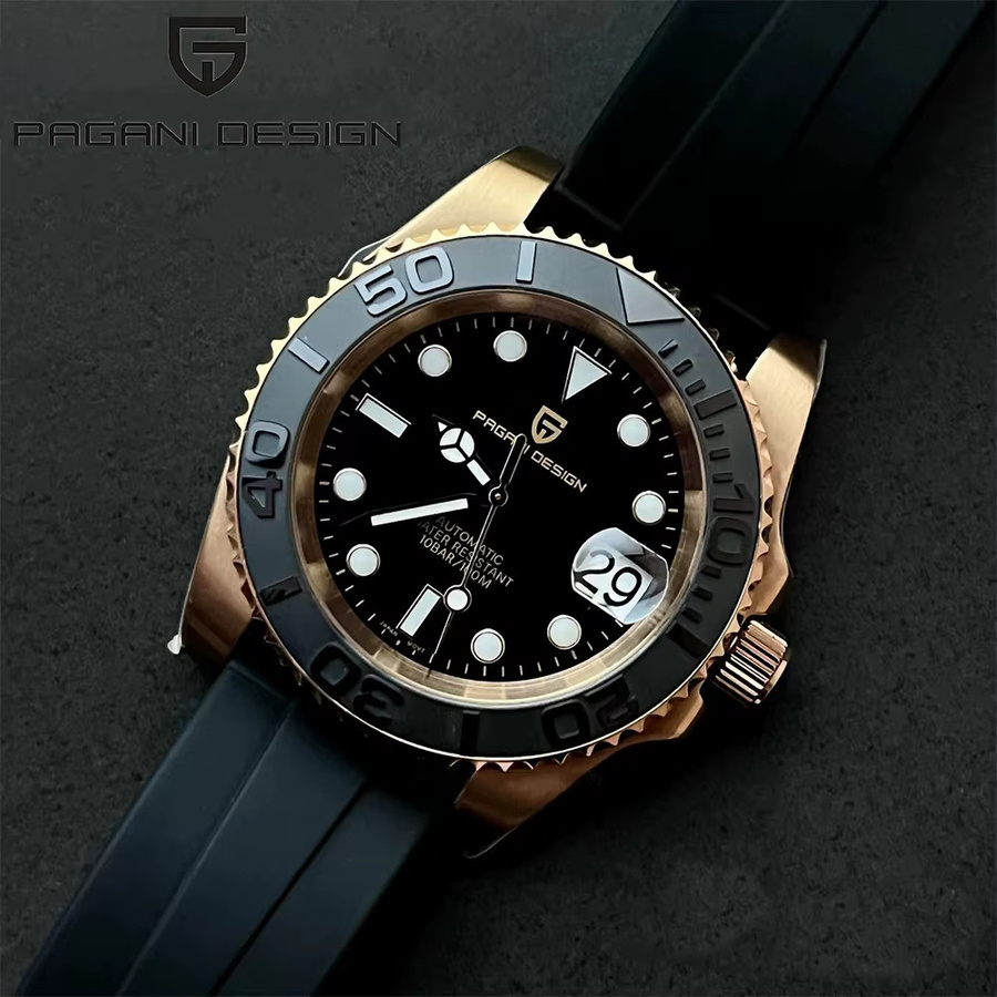 PAGANI DESIGN Armbanduhr Automatik, Edelstahl, Schwarz, 40 mm, Herren - Bild 2