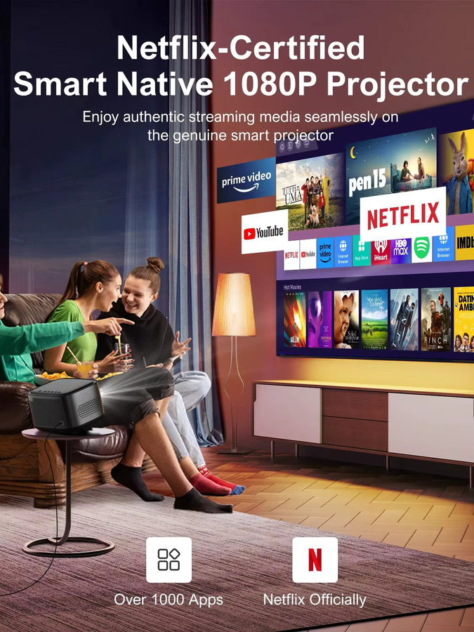ULTIMEA Netflix Projektor in Schwarz mit 4K Heimkino Funktion, 700 ANSI Lumen und nativer Full HD 1080p Auflösung - Bild 5