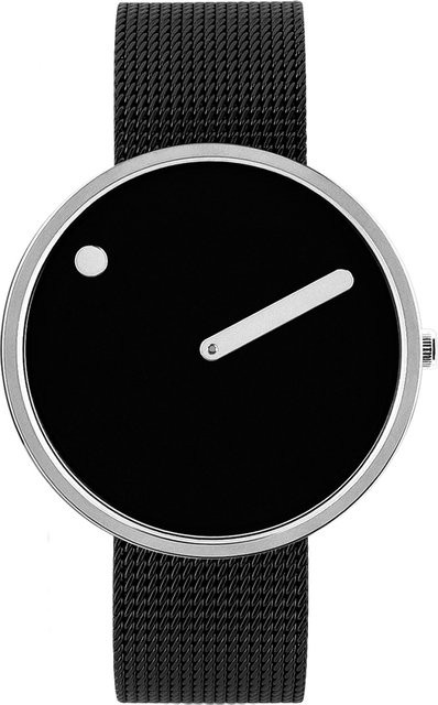 PICTO Armbanduhr Edelstahl, Quarz, Schwarz, 40 mm, Unisex - Bild 1