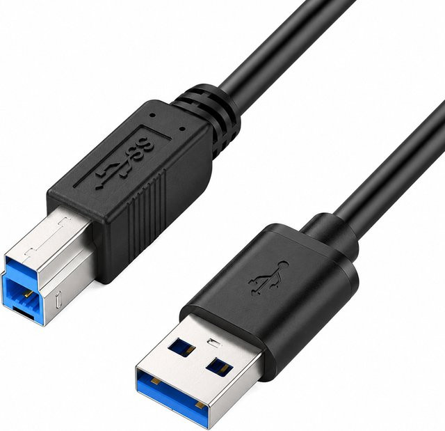 YUXI USB 3.0 Druckerkabel A-auf-B-Stecker in Schwarz für HDD-Gehäuse und Labordrucker - Bild 1