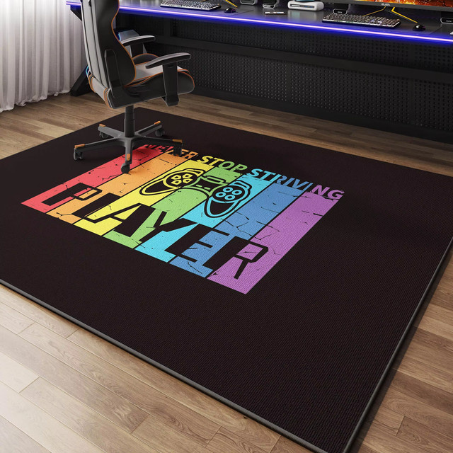 VIKAMA Gaming-Zimmerteppich modern und rutschfest für Schlafzimmer und Home-Office - Bild 1