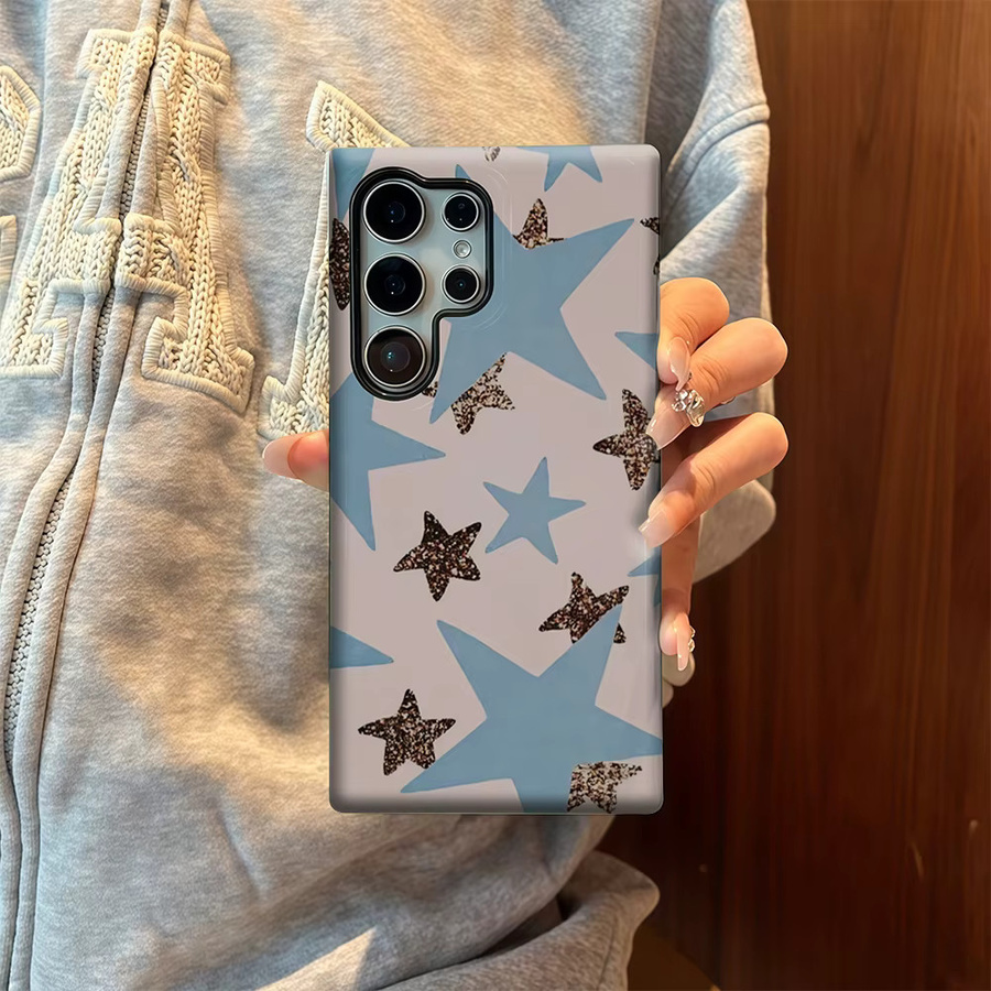 Potdemiel Glänzende Doppelschicht-Rückabdeckung Blue für Samsung Galaxy S25 Ultra, S24 und S23 Ultra Plus Schützende Handyhülle - Bild 5