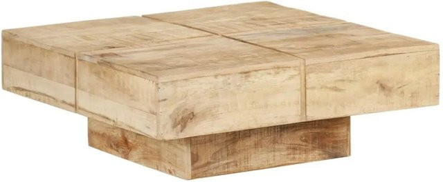 vidaXL Couchtisch aus massivem Mangoholz in Braun, B/T/H: 80 x 80 x 28 cm - Bild 1