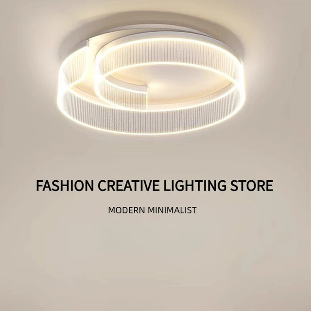 TAONUANSHU Moderne Minimalistische LED-Pendelleuchte in Beige für Schlafzimmer und Esszimmer mit Warmweißem Licht - Bild 1