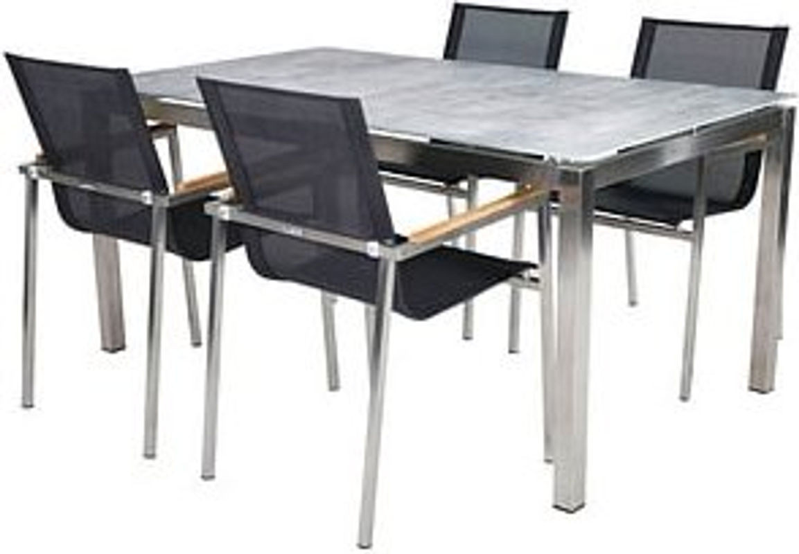 Greemotion Essgruppe Sydney 5-teiliges Gartenmöbel-Set aus Edelstahl in Anthrazit - Bild 1
