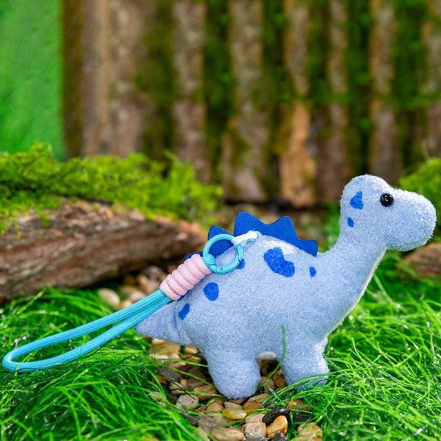 Wucifang Bags Schlüsselanhänger Mini-Dinosaurier-Stofftier, 15cm, black, Unisex - Bild 1