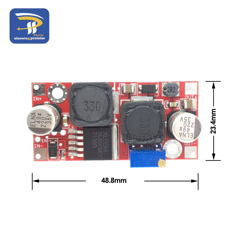 XL6009 Boost Buck Converter DC/DC-Stromversorgungsmodul, einstellbar 20 W, 5–32 V auf 1,2–35 V, Blau - Bild 2