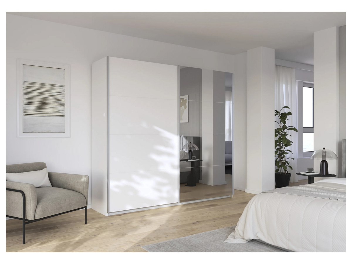 RAUCH Quadra Schwebetürenschrank mit Spiegelelementen in Weiß, B/H: 226 x 210 cm - Bild 2