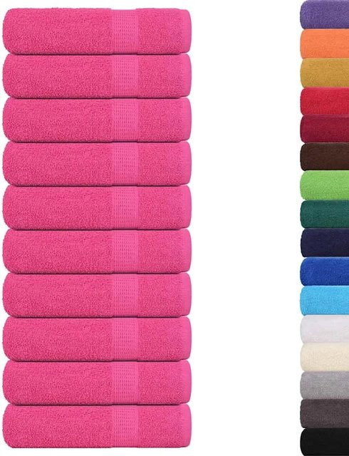 vidaXL Duschtücher 10er Set Rosa aus 100% Baumwolle mit 360 g/m², B: 70 cm, L: 140 cm - Bild 1