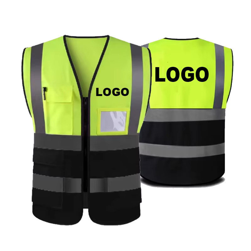SPARDWEAR Warnweste mit Logo-Druck in Fluoreszierendem Gelb und Schwarz, Arbeitskleidungsweste von M bis 5XL - Bild 3