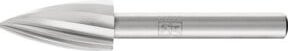 PFERD HSS Frässtift Spitzbogenform mit 12 mm Durchmesser und 25 mm Länge, Schaft-Ø 6 mm, Korn Z 1 universal grob, Farbe Silber - Bild 1