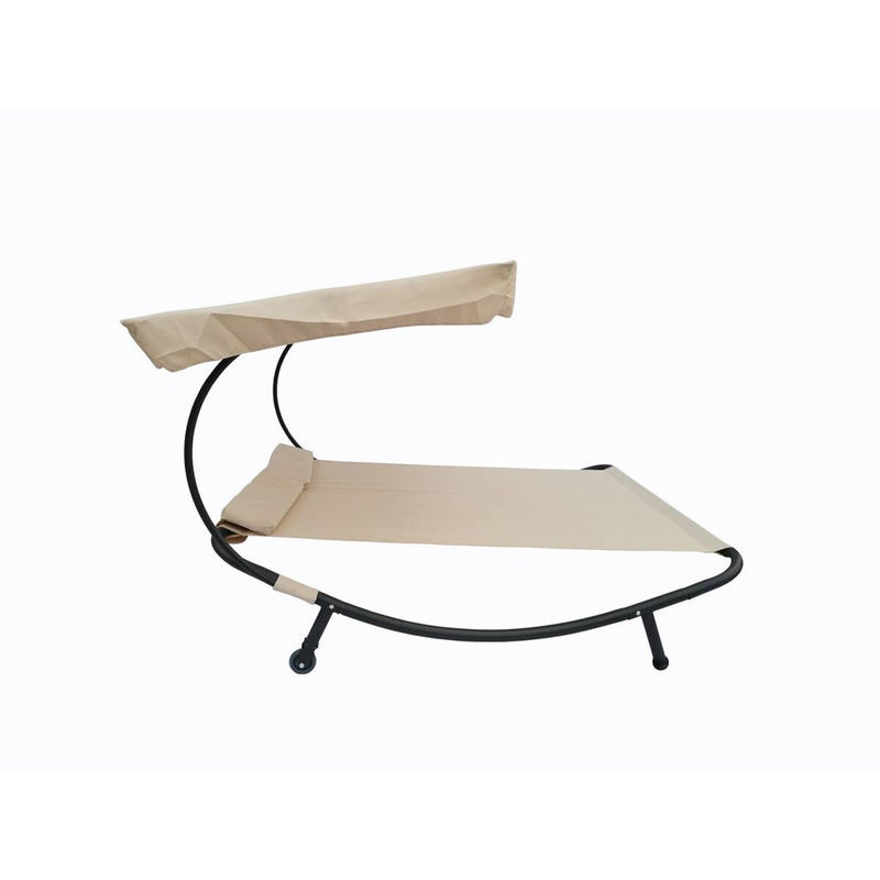 Doppelliege Bindox von VCM mit Sonnendach und Textilene in Creme/Beige, B/T/H: 200 x 180 x 137 cm - Bild 2