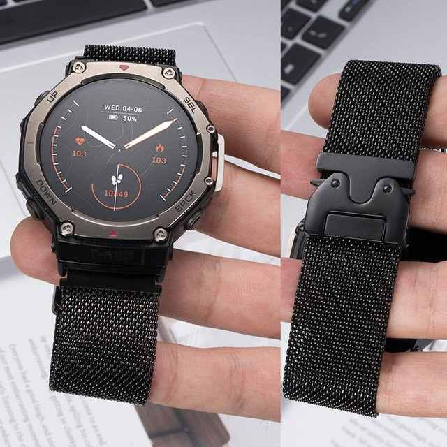 Geekthink Uhrenarmband Milanaise, Edelstahl, Schwarz - Bild 1