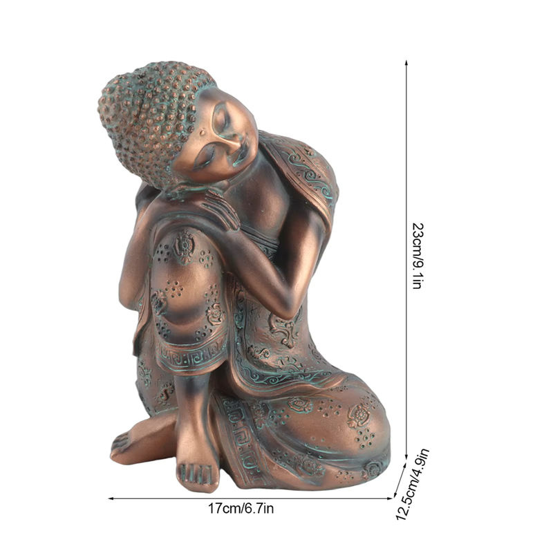 TOPINCN Buddha Statue im orientalischen Stil aus Kunstharz in Braun als dekoratives Ornament für dein Wohnzimmer oder Schlafzimmer - Bild 6