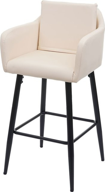 Barhocker MCW-H93 in Beige aus Kunstleder mit Metallgestell - Bild 1
