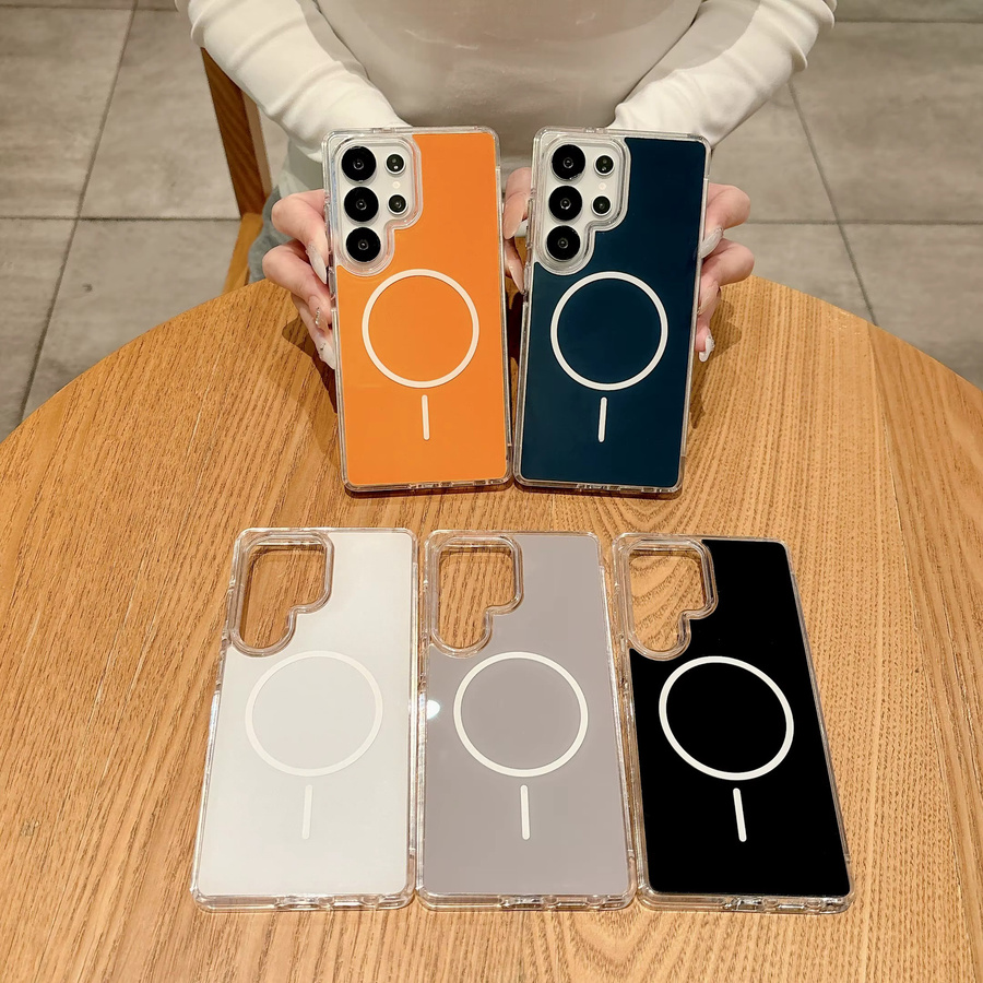 Transparente Magnetische Handyhülle für Samsung Galaxy S25 S24 Plus Ultra mit MagSafe Unterstützung und Stoßfestem Acryl-Design in Grau - Bild 3