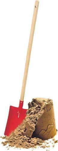 Romulus Schaufel aus Metall in Rot mit Buchenholzgriff, Höhe: 76 cm - Bild 1