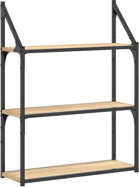 vidaXL Wandregal mit 3 Fächern in Sonoma-Eiche, B/T/H: 60 x 21 x 78,5 cm - Bild 1