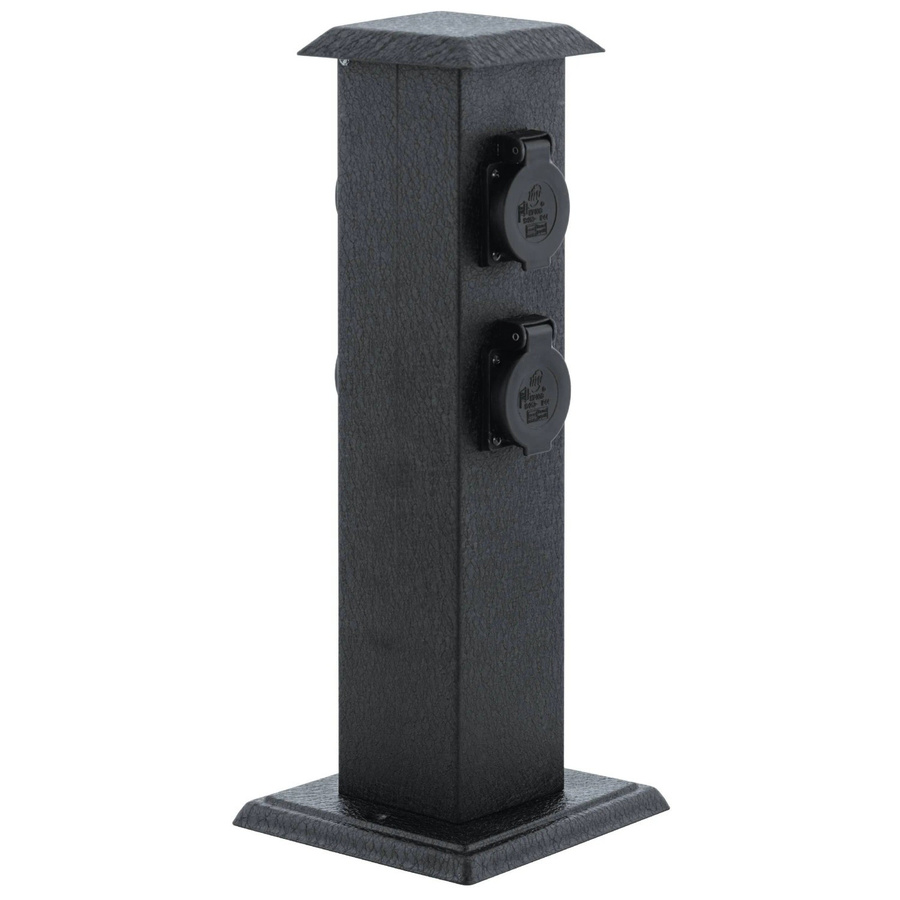 Eglo Garten Steckdosensäule Park 4 Schwarz, Höhe: 40 cm, Durchmesser: 11 cm - Bild 2
