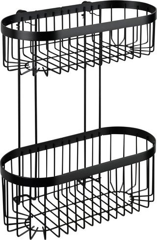 Wenko Wandregal Classic Plus aus Stahl in Schwarz, B/T/H: 26,5 x 33 x 14,5 cm - Bild 1