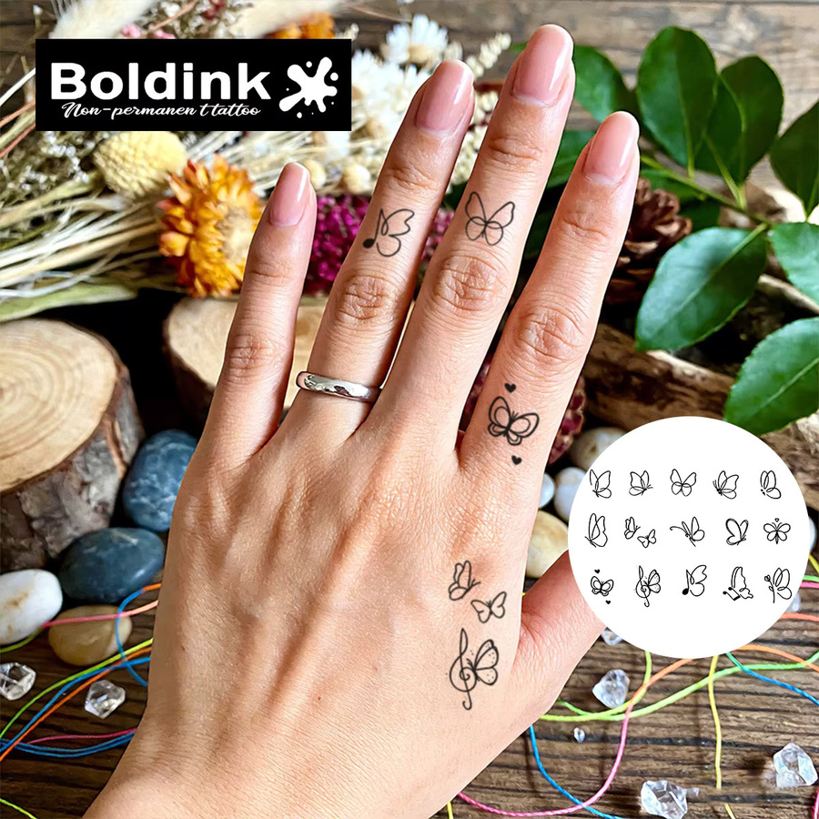 BOLDINK Tattoo-Aufkleber Schmetterlingsmotiv, Unisex - Bild 2