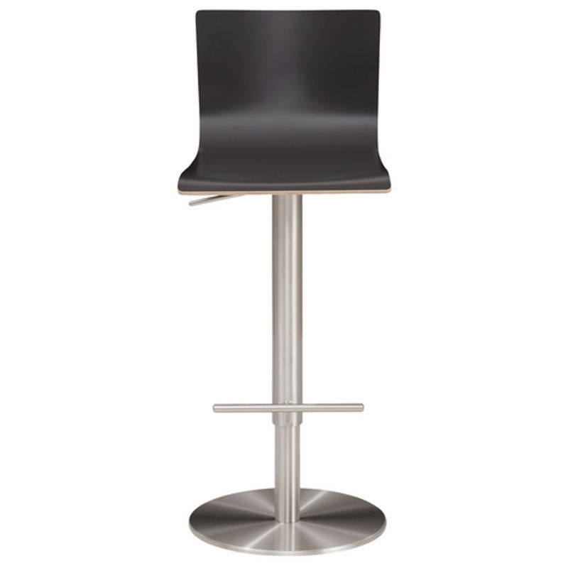 Mayer Sitzmöbel Barhocker höhenverstellbar mit Holzsitz in Anthrazit und Edelstahlgestell, B/T/H: 39,5 x 43 x 81 cm - Bild 2