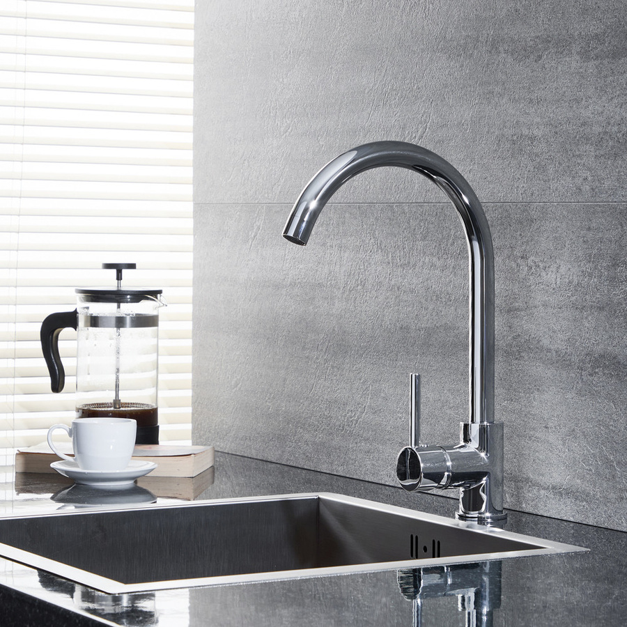 HudsonReed Einhebel-Küchenarmatur aus Messing in Chrom Silber mit schwenkbarem Auslauf, Höhe: 35,5 cm, Breite: 22,5 cm, Tiefe: 10,4 cm - Bild 1