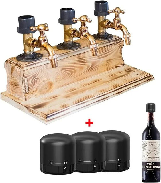 Untior Whisky Spender aus Holz mit Wasserhahn in Braun - Bild 1